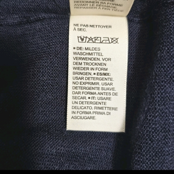 Goodthreads Men's Navy Blue M/Tall Merino Wool Casual Career Longsleeve Sweater - Picture 7 of 8